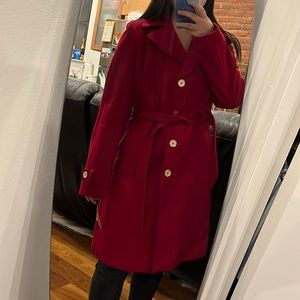 NWT Red Michael Kors Wool Pea Coat